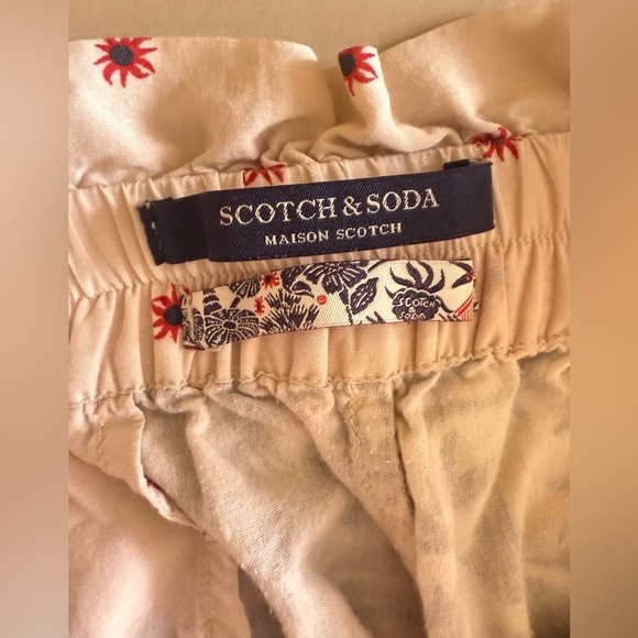 Scotch & Soda Floral Print Track Pants, Size L elastic Waist tie pull on - Picture 11 of 16